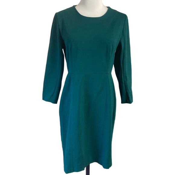 🎉Host Pic! 🎉 JCrew crewneck fitted dress emerald green size 6 - Picture 1 of 5
